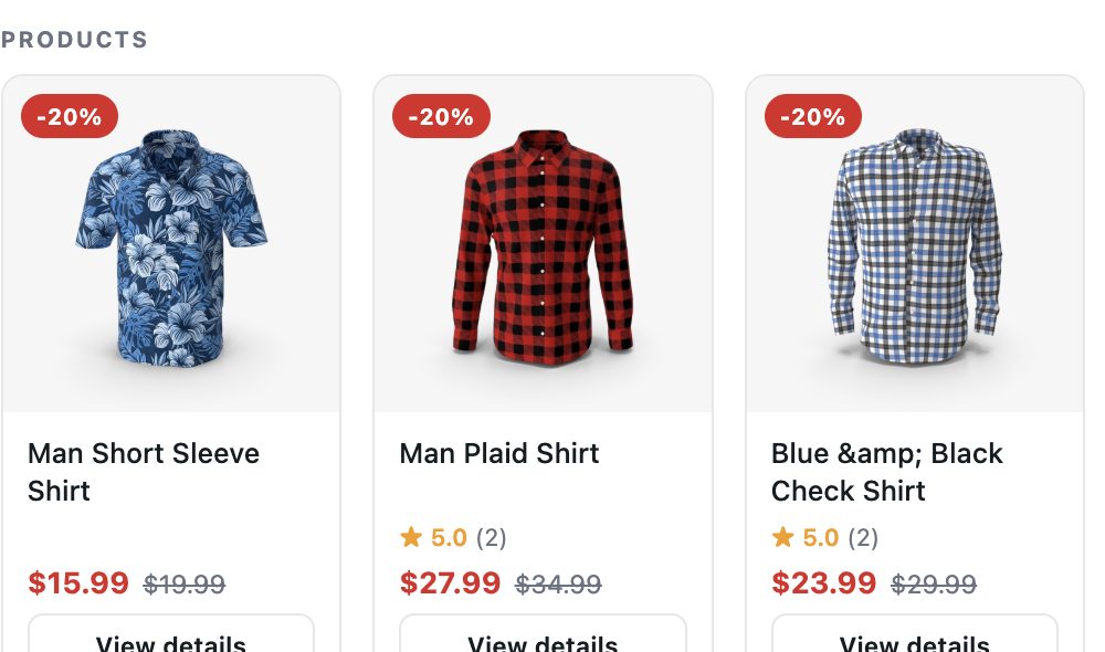 Zoomed in: discounted products ranked first
